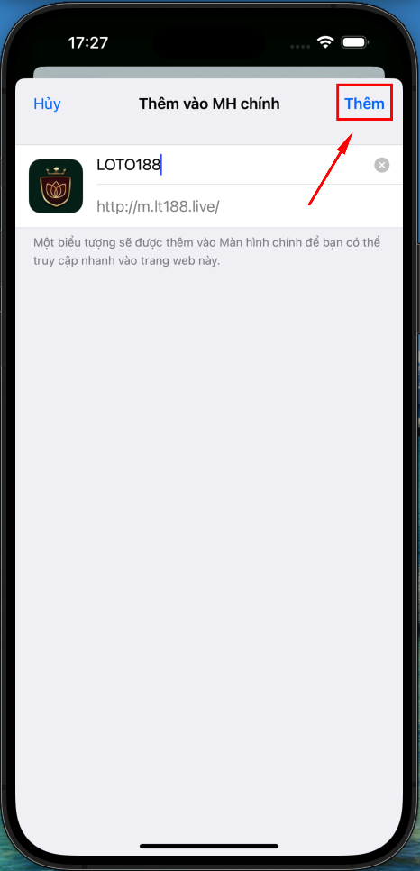 Ảnh minh họa bước 5: xác nhận thêm vào màn hình chính